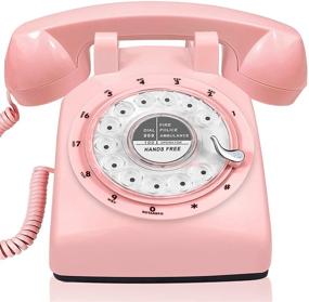 img 4 attached to 📞 GloDeals Retro Pink Rotary Dial Telephone - Vintage 1960's Style, Old Fashioned Design