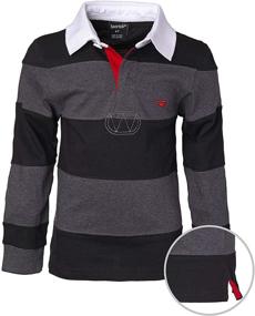 img 2 attached to Cotton Striped Sleeve Rugby Boys' Tops, Tees & Shirts by Sportoli