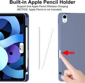 img 2 attached to 💙 Cousper Case for iPad Air 4th Generation - Slim Stand Case with Pencil Holder and Wireless Charging Support [Blue Gray]