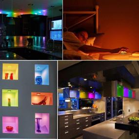 img 1 attached to 🔦 Remote Control Puck Lights, GANA 6 Pack Color Changing Battery Operated Under Cabinet Lighting, LED Closet Lights, 16 Color and 4 Mode Battery Lights