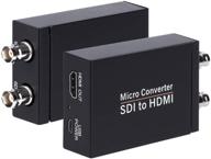 black sdi to hdmi converter with auto format detection, audio de-embedder, and sdi loopout logo