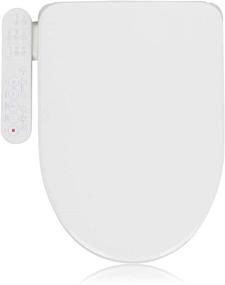 img 4 attached to 🚽 Alpha GX Wave Bidet Toilet Seat – Round White, Strong Spray, Stainless Steel Nozzle, 3 Wash Functions, LED Nightlight, Warm Air Dryer, Oscillation, and Pulse