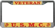 marine veteran chrome metal license логотип