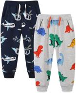 🦖 bumeex boys' clothing sweatpants in toddler sizes - dinosaur print logo