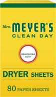 🌺 mrs. meyer's clean day dryer sheets - fabric softener with essential oils, honeysuckle scent - reduces static - 80 count - cruelty free formula logo