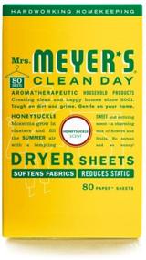 img 3 attached to 🌺 Mrs. Meyer's Clean Day Dryer Sheets - Fabric Softener with Essential Oils, Honeysuckle Scent - Reduces Static - 80 Count - Cruelty Free Formula