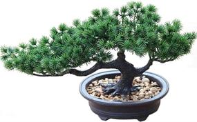 img 1 attached to 🌲 Bonsai Pine Tree - Artificial Home Welcoming Pot Plant, Japanese Pine Display Simulation for Living Room, Zen Garden Decoration Decor (Vivid)