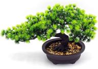 🌲 bonsai pine tree - artificial home welcoming pot plant, japanese pine display simulation for living room, zen garden decoration decor (vivid) логотип