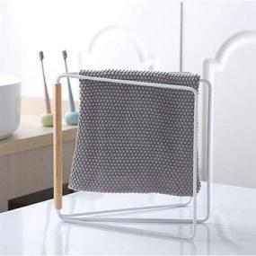 img 1 attached to 🧽 Jitejoe Home Kitchen Countertop Dishcloth Drying Rack - Convenient 3-Arm Folding Dishcloth Holder for White Dishcloth Storage