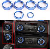 🔵 enhance your ford f150 xlt with kujooy 6pcs blue aluminum air conditioner, trailer & 4wd switch knob ring cover trim (2016-2019) logo