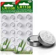 20 pack ag10 1.5v alkaline button cell batteries (lr1130 189 389) - extended shelf life logo