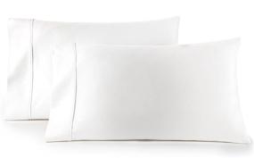 img 4 attached to HC COLLECTION Pillow Cases - Set of 2 King Size Pillowcases, 20x40, White Microfiber Pillowcase Pack