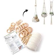 🌿 macrame plant hanger kit - complete starter kit for macrame crafts with 218 yards macrame cotton cord, easy-to-follow instruction, 50pcs wooden beads, and 20pcs wooden rings (35/45/55/65mm) - ideal for beginners logo