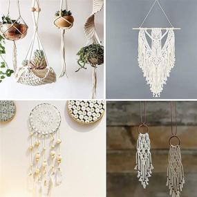 img 1 attached to 🌿 Macrame Plant Hanger Kit - Complete Starter Kit for Macrame Crafts with 218 Yards Macrame Cotton Cord, Easy-to-Follow Instruction, 50pcs Wooden Beads, and 20pcs Wooden Rings (35/45/55/65mm) - Ideal for Beginners