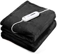 🔥 wapaneus heated blanket 72"x84" full size - 3 heat settings, auto shut off, fast-heating electric blanket in flannel, etl listed, machine washable - black logo