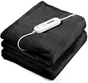 img 4 attached to 🔥 WAPANEUS Heated Blanket 72"x84" Full Size - 3 Heat Settings, Auto Shut Off, Fast-Heating Electric Blanket in Flannel, ETL Listed, Machine Washable - Black