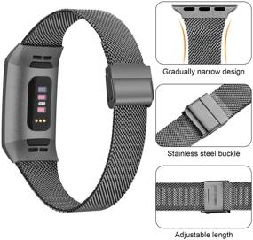 img 2 attached to Meliya Metal Slim Bands Compatible For Fitbit Charge 4 / Fitbit Charge 3 / Charge 3 SE Wearable Technology