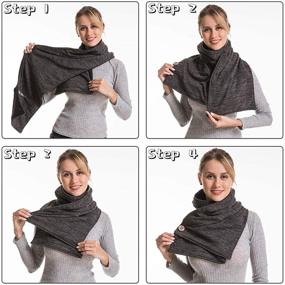 img 1 attached to Must-Have Travel Pocket Infinity Scarf for Women's Accessories in Scarves & Wraps