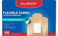 🩹 all health flexible fabric adhesive bandages, 1 in x 3 in, pack of 100 - flexible first aid and wound care protection логотип