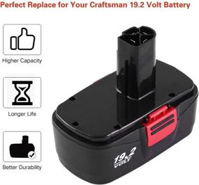 img 1 attached to 🔋 High Capacity Replacement Battery for Craftsman DieHard C3 Cordless Drills - 19.2V 4.0Ah - Compatible with 315.115410, 315.11485, 130279005, 1323903, 120235021, 11375, and 11376 Models