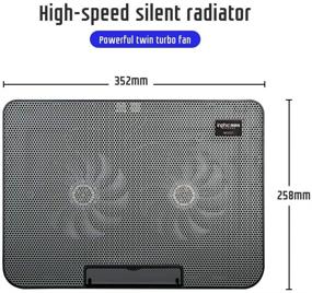 img 1 attached to 🔥 Inphic Laptop Cooling Pad: Super Quiet Dual Fan Cooler for 14-17 Inch Laptops, Adjustable Stand with Metal Mesh Surface - Portable Cooling Pad