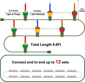 img 1 attached to 🎄 RECESKY 7 Bulbs Christmas Bubble Lights - 6.6Ft Multi Color Vintage String Lights for Xmas Decor - Outdoor Garden House Wreath Garland Christmas Tree Lighting - Festive Christmas Decorations