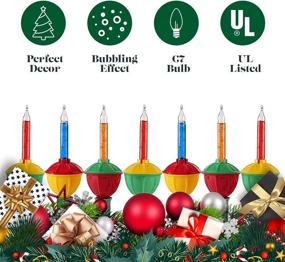 img 2 attached to 🎄 RECESKY 7 Bulbs Christmas Bubble Lights - 6.6Ft Multi Color Vintage String Lights for Xmas Decor - Outdoor Garden House Wreath Garland Christmas Tree Lighting - Festive Christmas Decorations