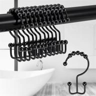 rust-resistant stainless steel double slide shower hooks for bathroom 🚿 shower rods curtains - set of 12 tenovel shower curtain rings logo