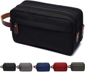 img 4 attached to Compact and Stylish Men's Toiletry Bag for Travel - Dopp Kit Bathroom Shaving Organizer for Toiletries