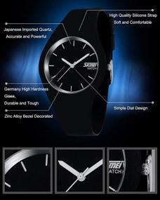 img 3 attached to ⌚ Jelly Watches: Stylish Sports Timepieces with Silicone Strap - Simple Casual Black Watch