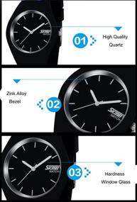 img 2 attached to ⌚ Jelly Watches: Stylish Sports Timepieces with Silicone Strap - Simple Casual Black Watch