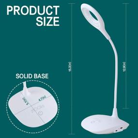 img 1 attached to 💡 ztOOks 20 LED USB Charging Desk Light: Flexible Gooseneck, 3 Level Brightness, Cordless Portability, Touch Control, Stable Base - Perfect Compact Lamp for Dorm Study, Office, Bedroom