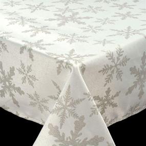 img 3 attached to Cait Chapman Snowflakes Metallic Tablecloth