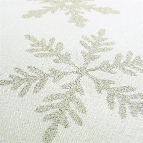 img 1 attached to Cait Chapman Snowflakes Metallic Tablecloth