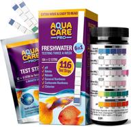 🐠 aqua care pro 6-in-1 freshwater aquarium test strips - ph, nitrite, nitrate, chlorine, general hardness, carbonate hardness (gh & kh) - easy-to-read wide strips for fish tank testing logo