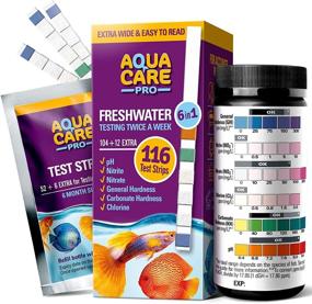 img 4 attached to 🐠 AQUA CARE PRO 6-in-1 Freshwater Aquarium Test Strips - pH, Nitrite, Nitrate, Chlorine, General Hardness, Carbonate Hardness (GH & KH) - Easy-to-Read Wide Strips for Fish Tank Testing