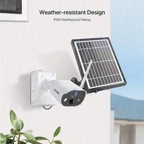 img 1 attached to 🔋 ZOSI Solar Panel Power Supply: IP66 Waterproof, Reliable, Non-Stop Charging for ZOSI Wire Free Home Security Outdoor Rechargeable Battery Cameras C301, C306, ZSWNVK-R4202A, ZSWNVK-R4204A, IPC-3062M-W