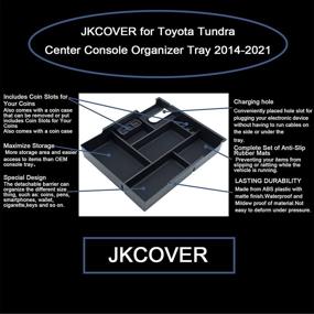 img 1 attached to 🚘 JKCOVER Совместим с Toyota Tundra 2014-2021 Центральный органайзер для подлокотника - Органайзер из премиум ABS черного материала для улучшенного вторичного хранилища | Аксессуары для Tundra