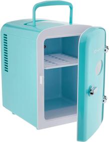 img 3 attached to 🥶 Stay Cool with the RCA RMIS129-BLUE Mini Retro 6 Can Beverage Refrigerator-Blue!