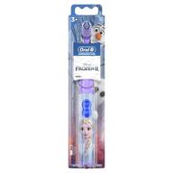 ❄️ disney's frozen oral-b kids battery power electric toothbrush for children and toddlers, age 3+, soft bristles (characters in design may vary) logo