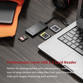 img 1 attached to 📸 VELOGK Читатель карт CFexpress/XQD: Адаптер для карт памяти Dual-Slot USB 3.2(10Gbps) для CFexpress/XQD/SD карт – Совместим с Windows/Mac OS/Linux