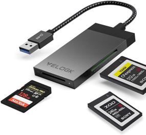 img 4 attached to 📸 VELOGK Читатель карт CFexpress/XQD: Адаптер для карт памяти Dual-Slot USB 3.2(10Gbps) для CFexpress/XQD/SD карт – Совместим с Windows/Mac OS/Linux