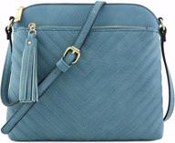 👜 stylish chevron quilted medium crossbody handbag & wallet set with tassel - perfect for women logo