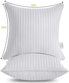 img 3 attached to 🛋️ Oubonun Upgrade 20 x 20 Throw Pillow Inserts: Soft Cotton Cover White Cushions with Polyester Filling - Pack of 2 for Couch, Bed, Sofa