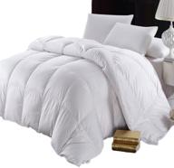 🛌 500-thread-count california king size down comforter - 100% cotton, solid white - 750fp, 60oz fill weight logo