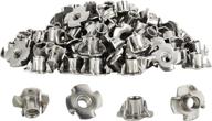 🔩 25-pack stainless steel 5/16-18 threaded t-nuts with 4 prongs for furniture, climbing holds, leveling feet - ideal for indoor and outdoor use logo