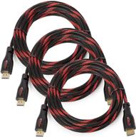 🔌 enhance your audiovisual experience with bam 3 pack high speed 4k hdmi cables - 10ft long logo