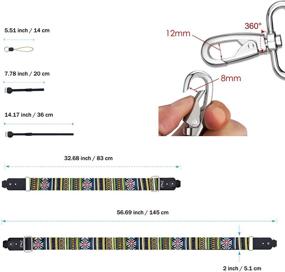 img 3 attached to Универсальный синий этнический узор многофункциональный плечевой ремень: настраиваемый заменяемый пояс для камер, гитар, сумок через плечо, с широким ремешком и заменяемыми аксессуарами