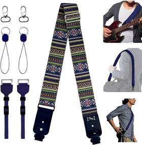 img 4 attached to Versatile Blue Ethnic Pattern Multipurpose Shoulder Strap: Adjustable Replacement 🔵 Belt for Cameras, Guitars, Crossbody Bags, with Wide Strap and Replaceable Accessories