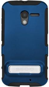 img 2 attached to Сейдио BD2-HK3MTXPK-RB Чехол DILEX для Motorola Moto X - Royal 💙 Blue с металлической подставкой и комбинированным кобурой: максимальная защита и удобный просмотр с использованием рук